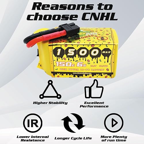 Miniatura 4 de CNHL Speedy Pizza 6s Lipo Batería 1500mAh 1350mAh 150C con XT60 Plug para FPV RC Quadcopter Helicóptero Avión