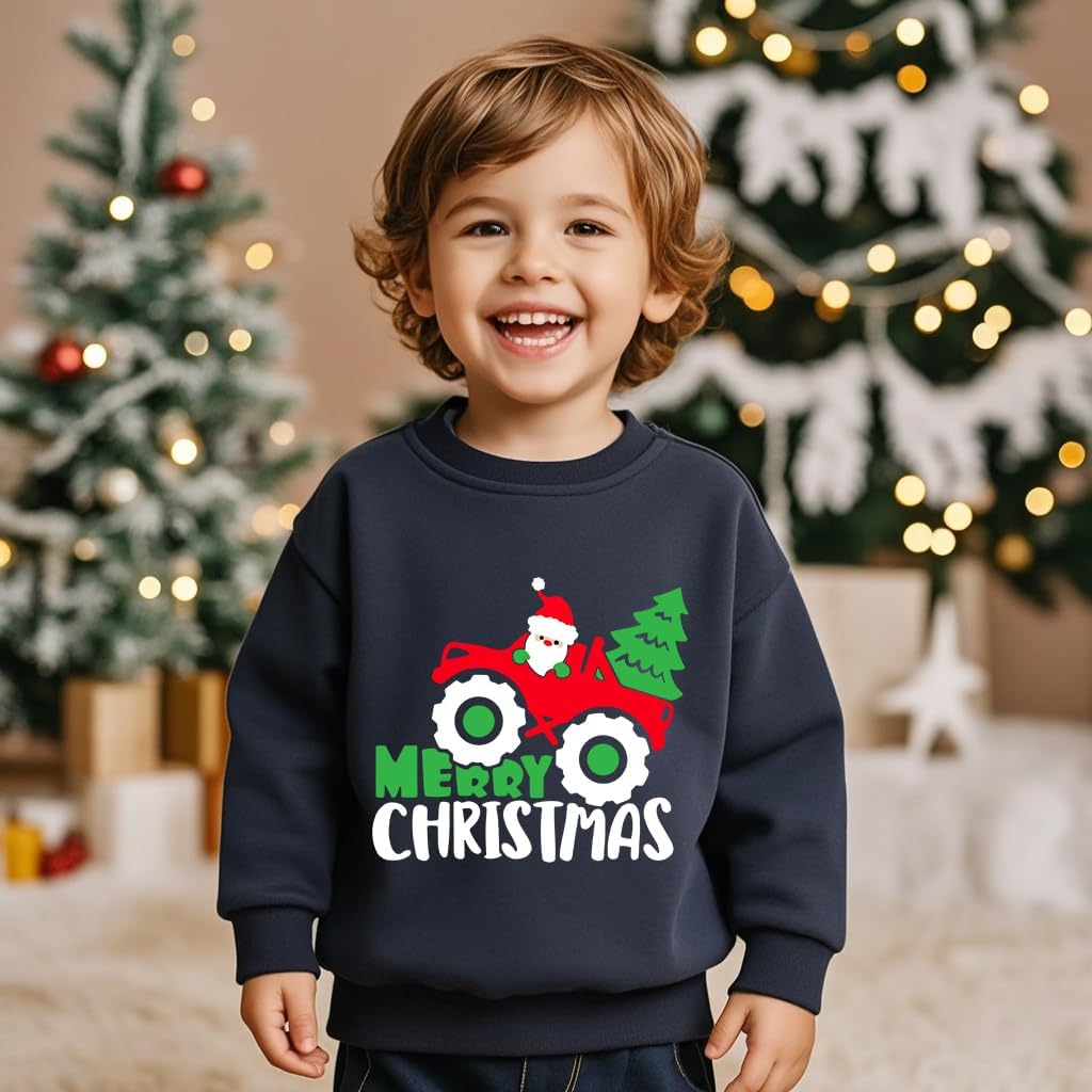 Toddler Boys Girls Christmas Sweatshirts Kid Xmas Reindeer Elk Santa Dino Long Sleeve Tops Clothes 2-7 Years