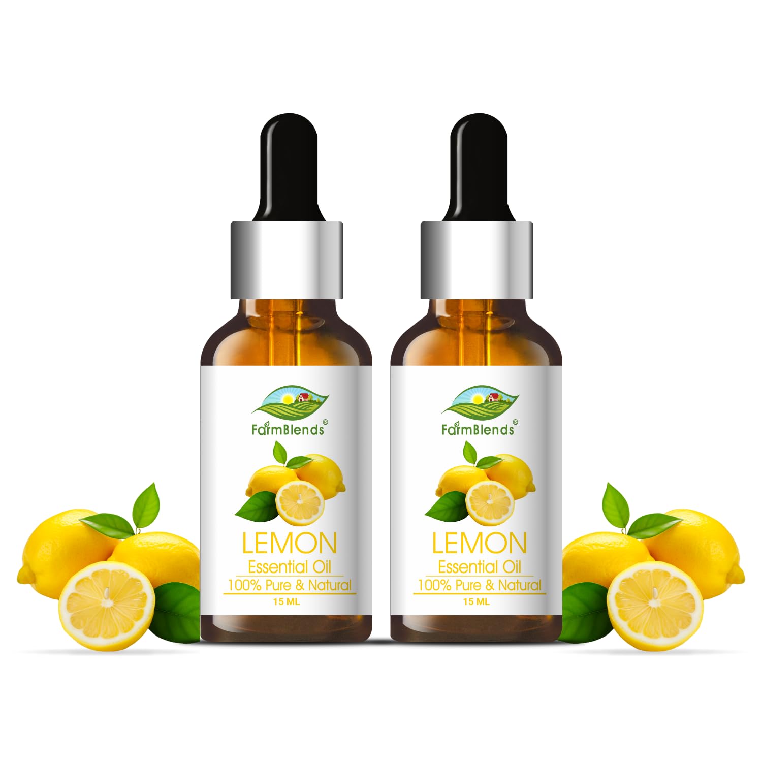 Farm Blends Lemon Essential Oil | Vitamin C Rich, Nourishes Hair & Skin, Anti-Acne, Pimple, Oil Control, Fresh Lemon Scent | Farm To Home | 100% Pure, Natural, Undiluted | Citrus limon|15ML + 15ML (Pack of 2) (B0DD4BLKTM) Amazon Price History, Amazon Price Tracker