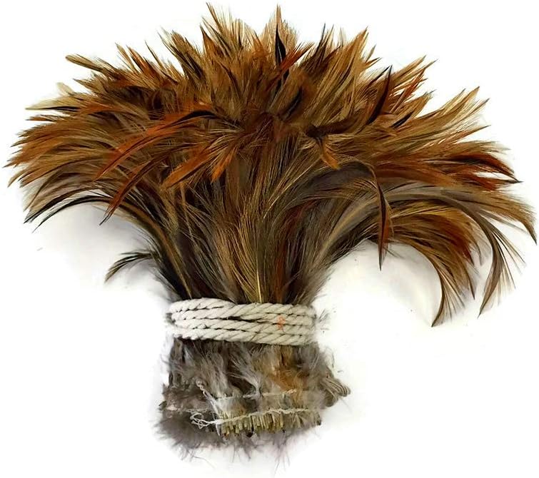 1 Yard - Furnace Red Strung Rooster Neck Hackle Wholesale Feathers (Bulk) Fly Tying Craft Supply | Moonlight Feather