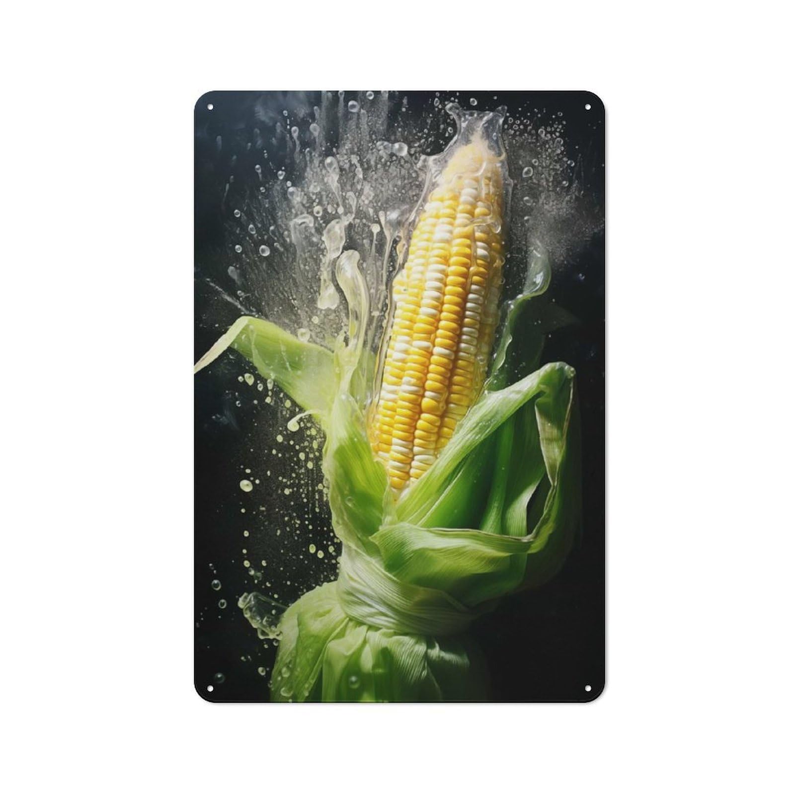 Junmoney Corn Industrial-Style Metal Plaque 30X20cm For Hallway Wall, A Winter Wall Decor Update For Hallway Decor Lovers