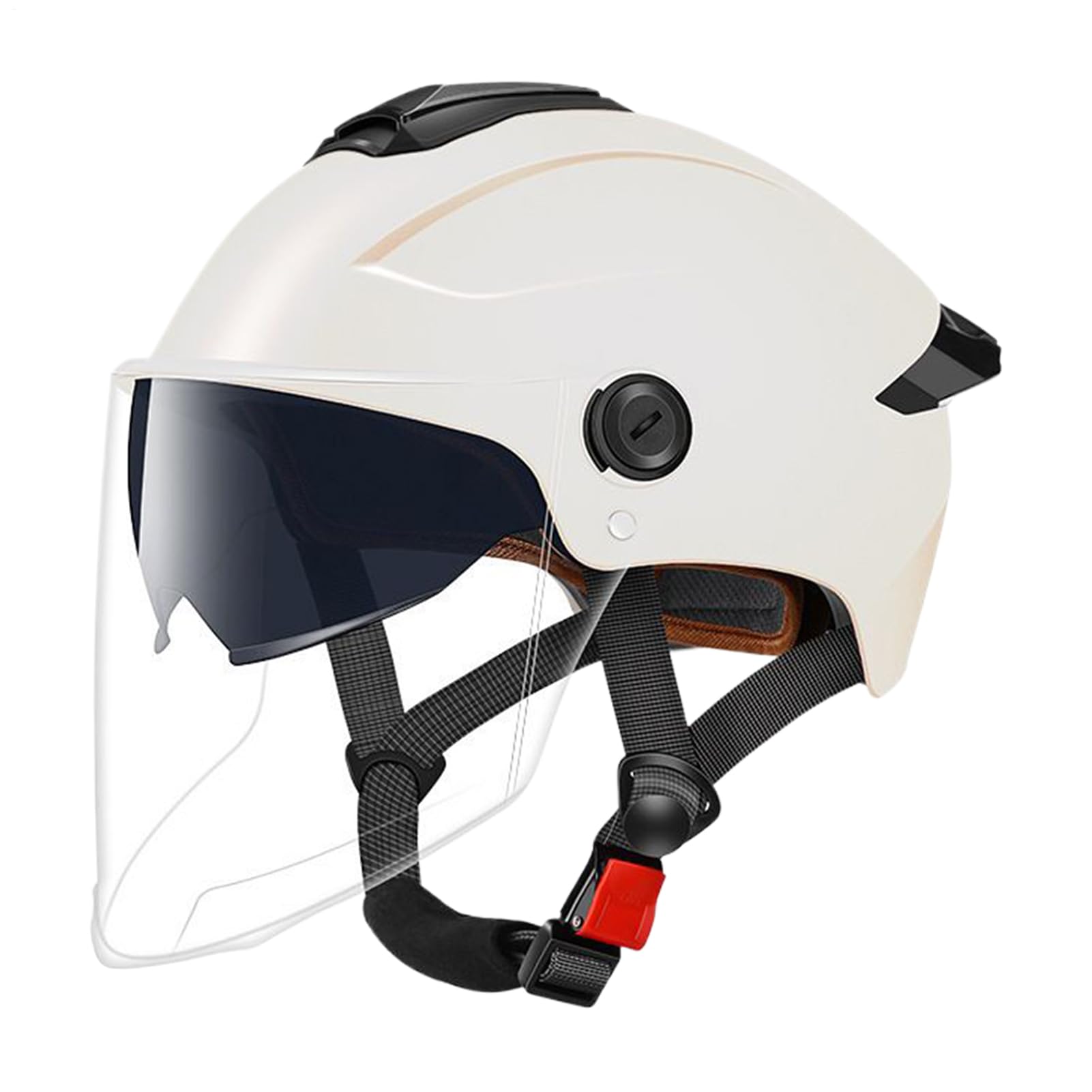 Casco de moto doble visor contra el viento para conducción cómoda en scooter 8
