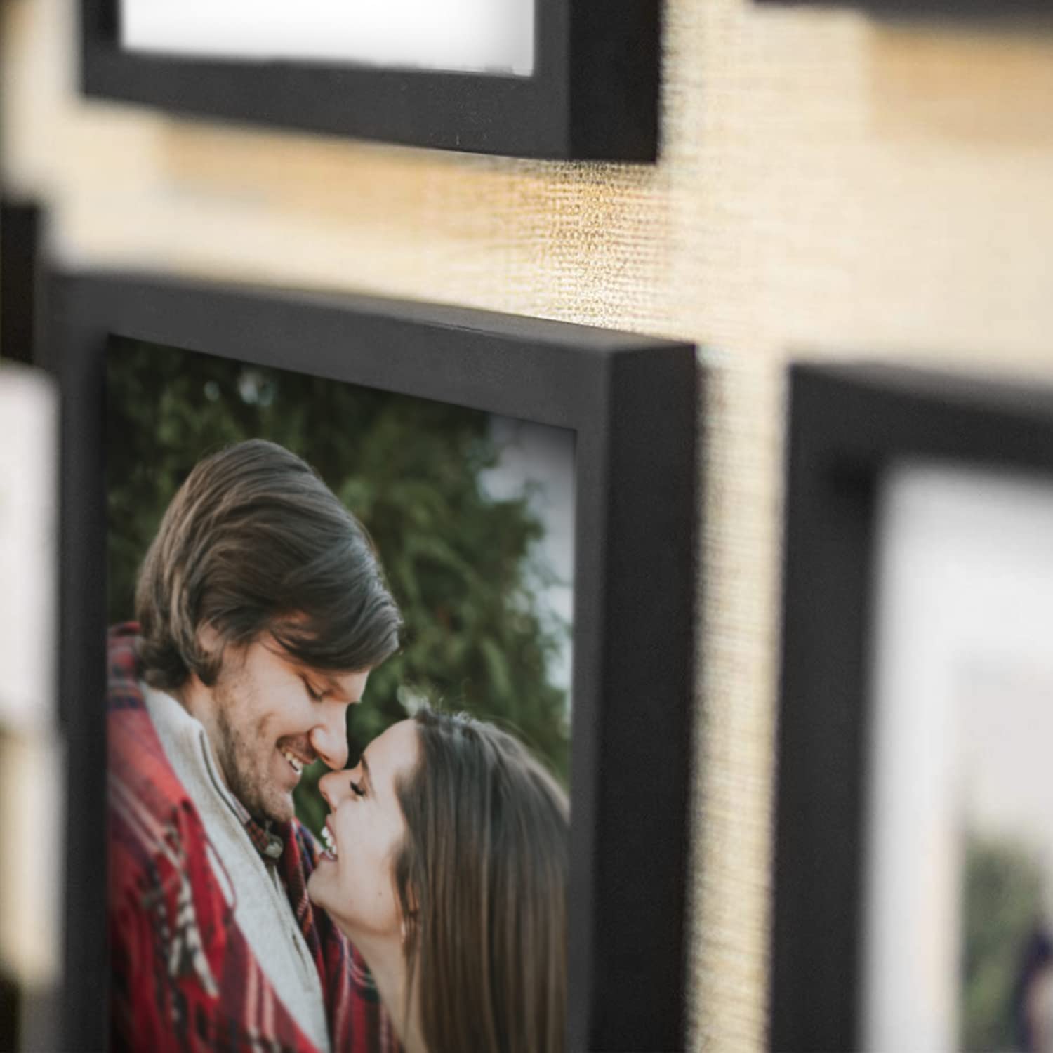 Jerry & Maggie Bilderrahmen mit Wanddekorations-Kombination, schwarzer PVC-Bilderrahmen, Selfie-Galerie-Collage mit Schablone zum Aufhängen in voller Größe und Wandmontage
