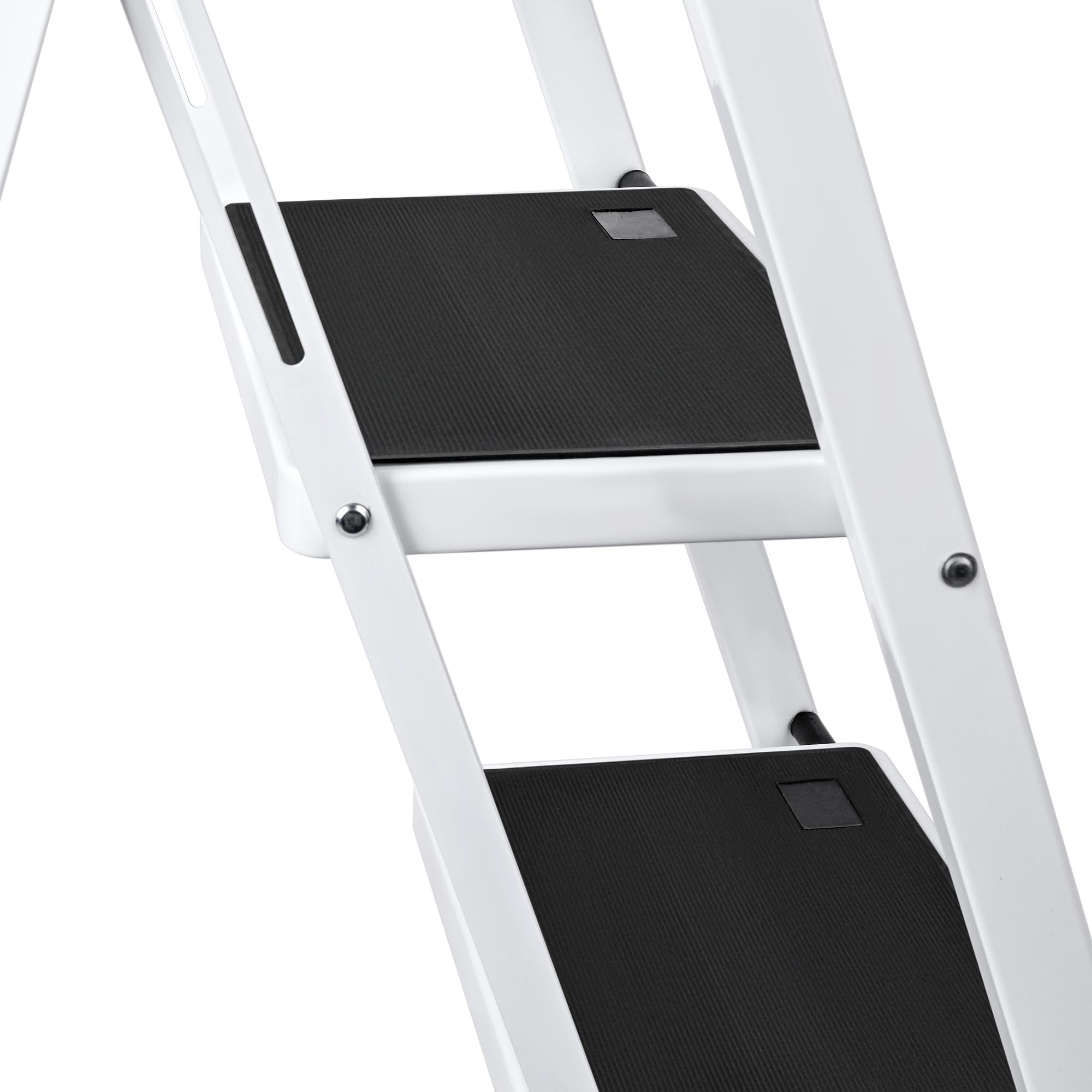 Escalera Plegable de 4 peldaños con Estructura de Acero | Taburete Multifuncional con Superficie Antideslizante y Base Estable | Ligera, portátil y Segura para hogar, Oficina y tareas domésticas