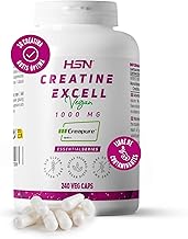 HSN Creatina 100% CREAPURE® en Cápsulas | 240 Cápsulas Vegetales (80 Servicios) | Sello de Calidad Garantizada: Puro Monohidrato de Creatina Micronizada Libre de Contaminantes | Vegano, Sin Gluten