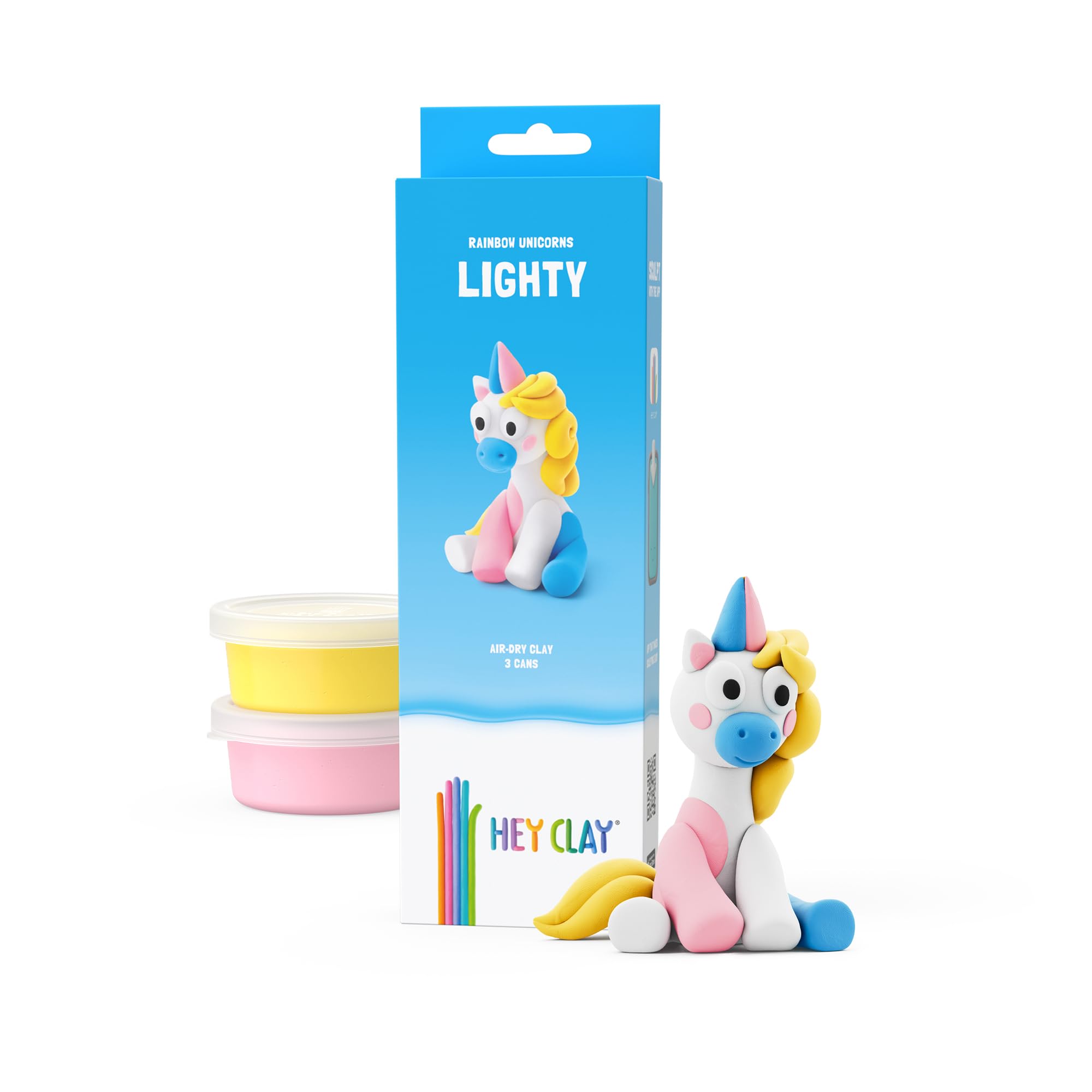 HEY CLAY Modeling Air-Dry Clay Kit for Kids Creative Gift Age 3+ (3 cans)