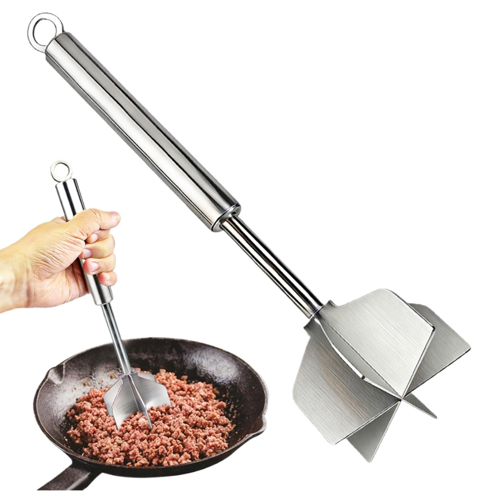 Hachoir à viande manuel presse-hamburger inox pour grillades et barbecue