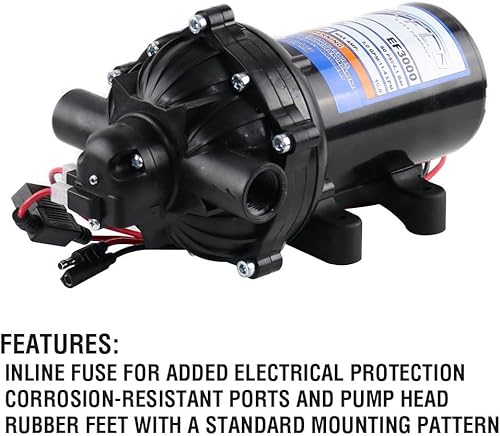 Miniatura 45 de Everflo EF5500 - Bomba de diafragma de 12 V en caja con puertos NPT de 1/2 pulgada, 5.5 GPM