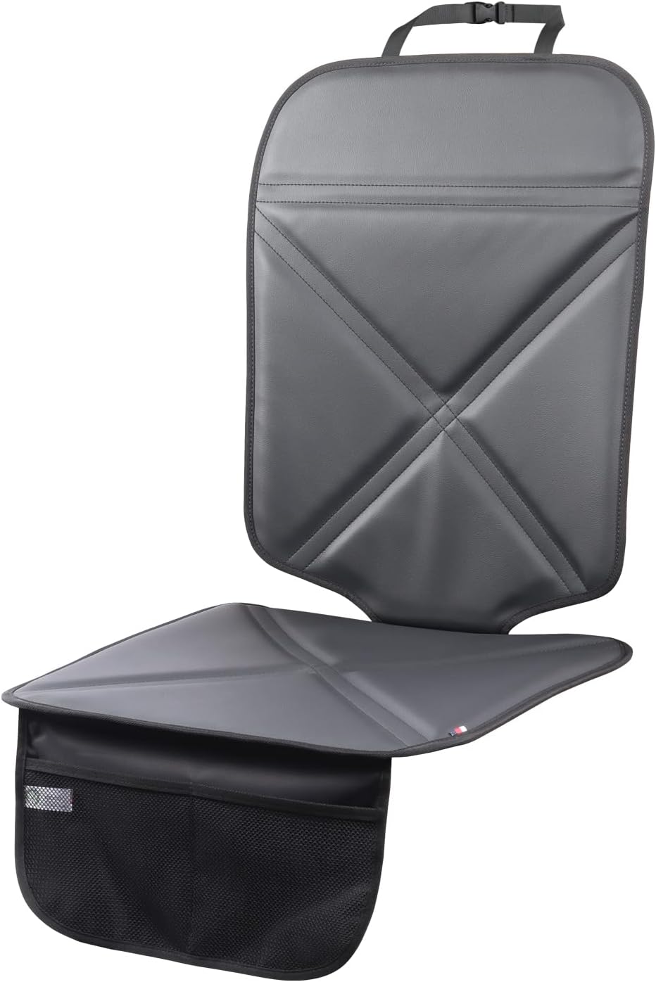 Viaviat Car Seat Protector Leather Waterproof Child Safety Seat Protector Cover with Thick Pad and 2 Large Pockets Durable Kick Mat for All Auto Seat (Black)