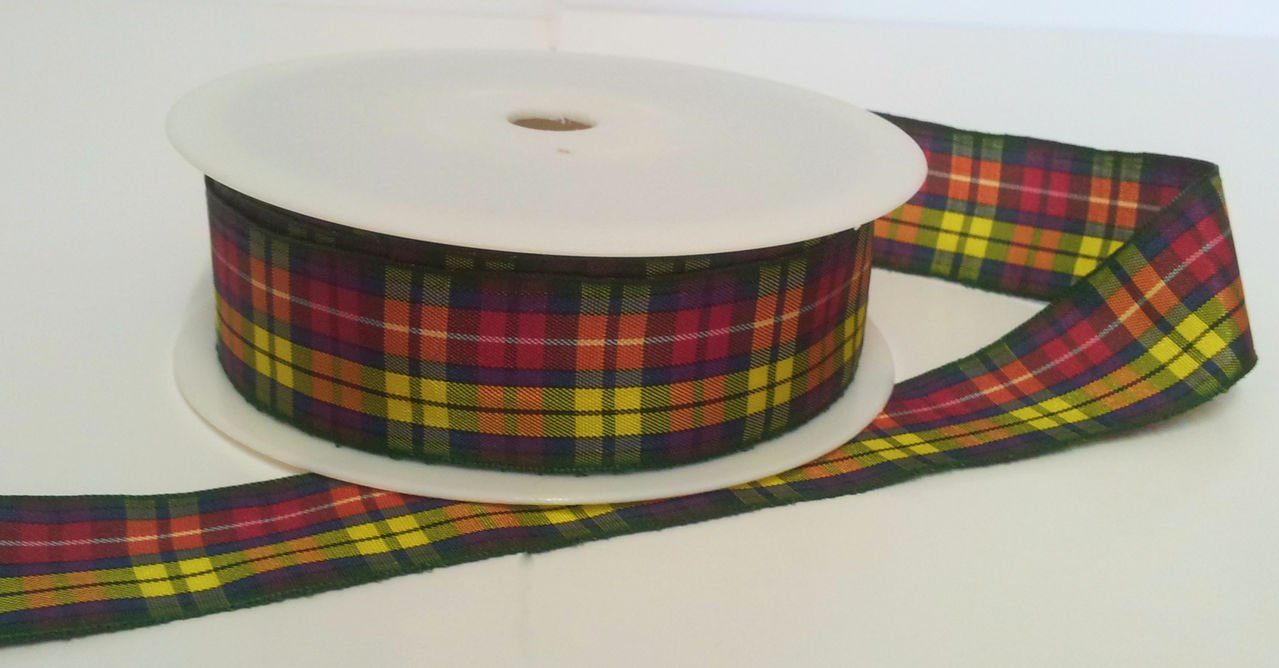 Rpribbon Multi 1 Metre Trim Of Buchanan Polyester Tartan Ribbon 25Mm Wide