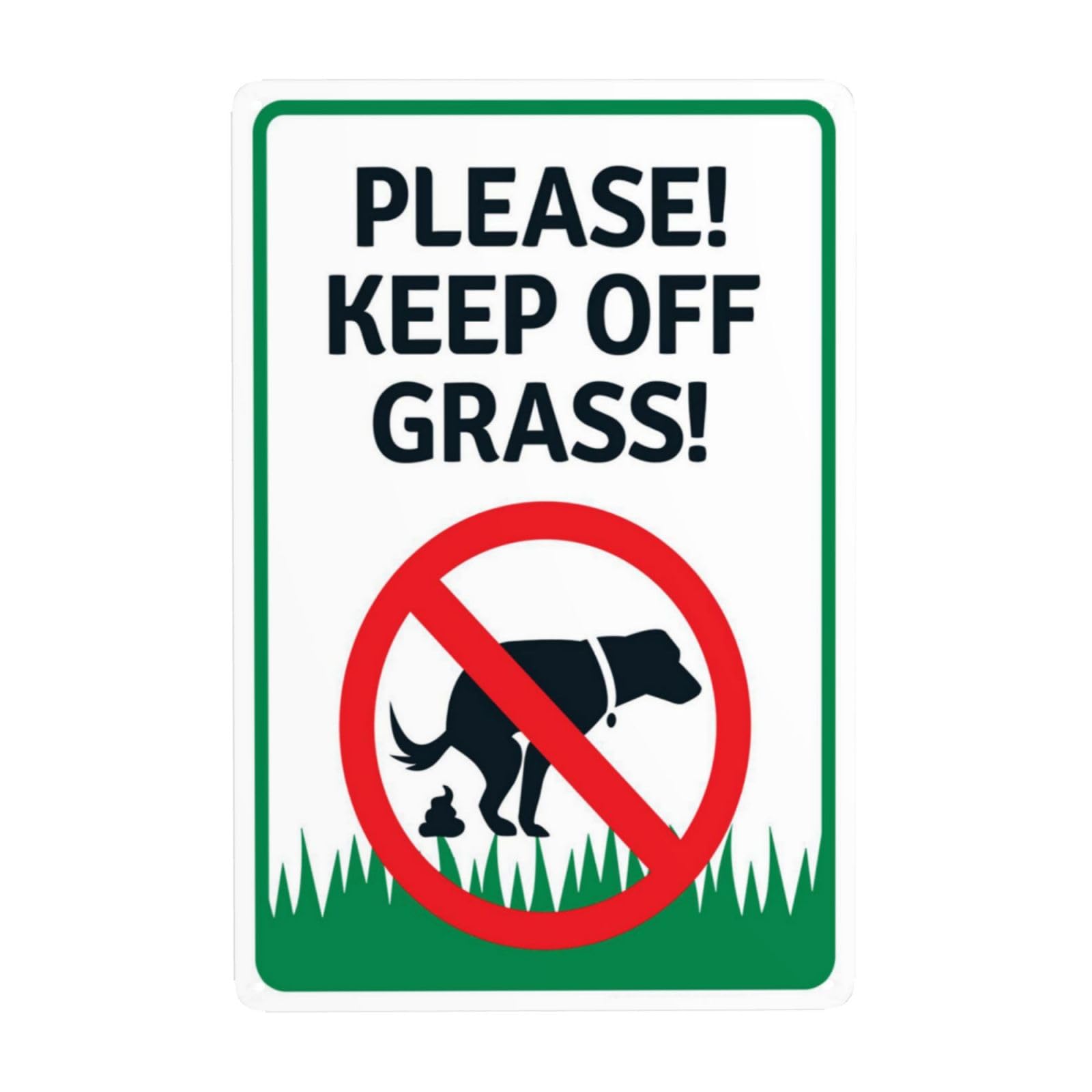 Please Keep Off Grass Vintage Metal Safety Warning Sign 12x8 Inch