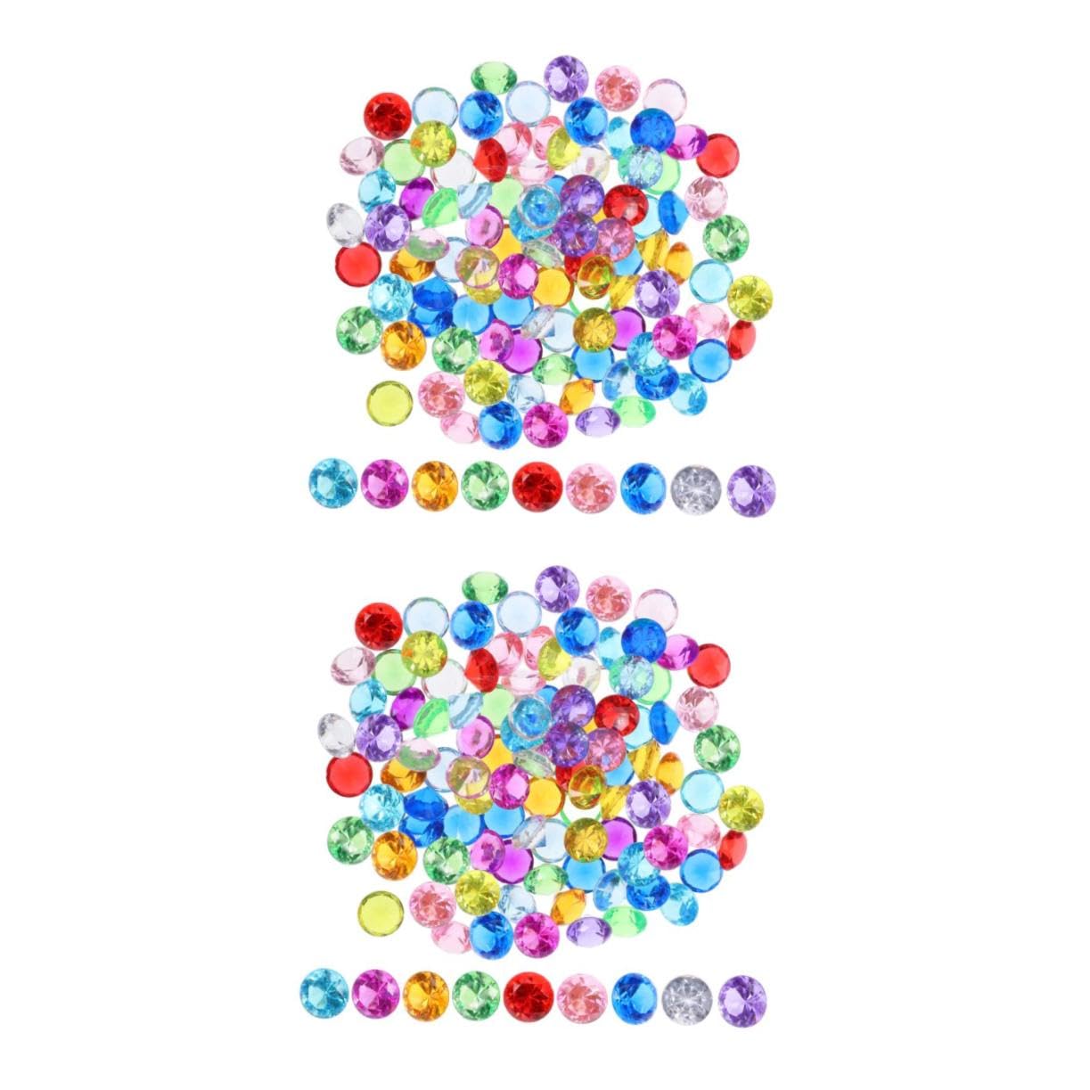 2 Set Acrilici Colorati Brillanti Gemme Decorative per Feste Matrimoni E DIY Simulati per Riempitivi Tavola E Vasi 100 Pezzi*2