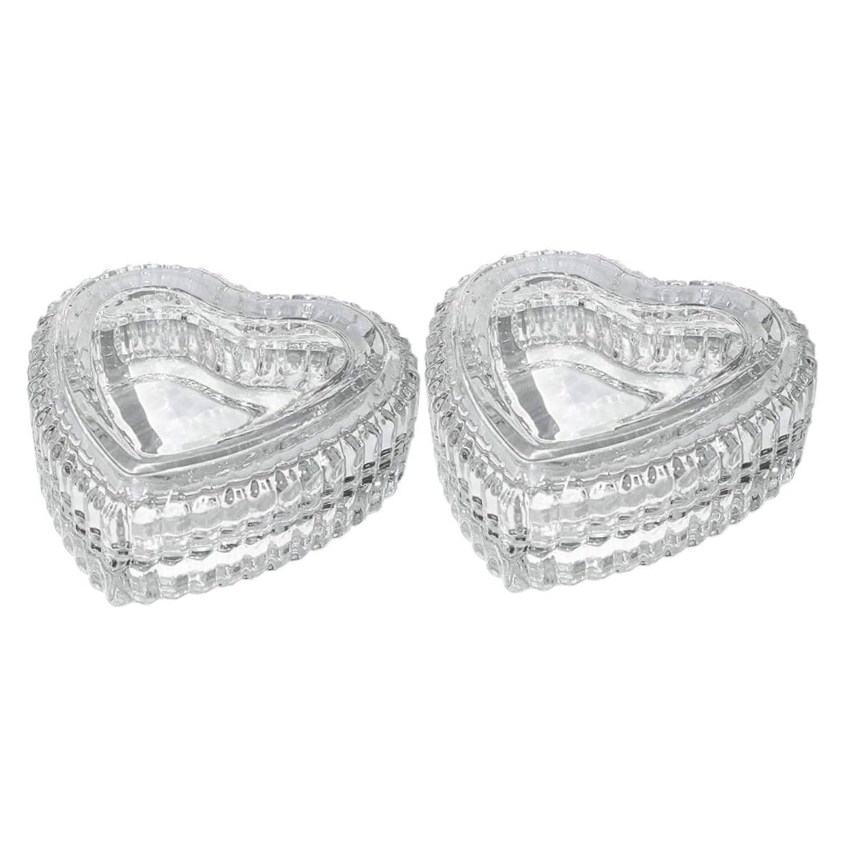 Boîte bijoux verre transparent cœur organiseur boucles oreilles colliers