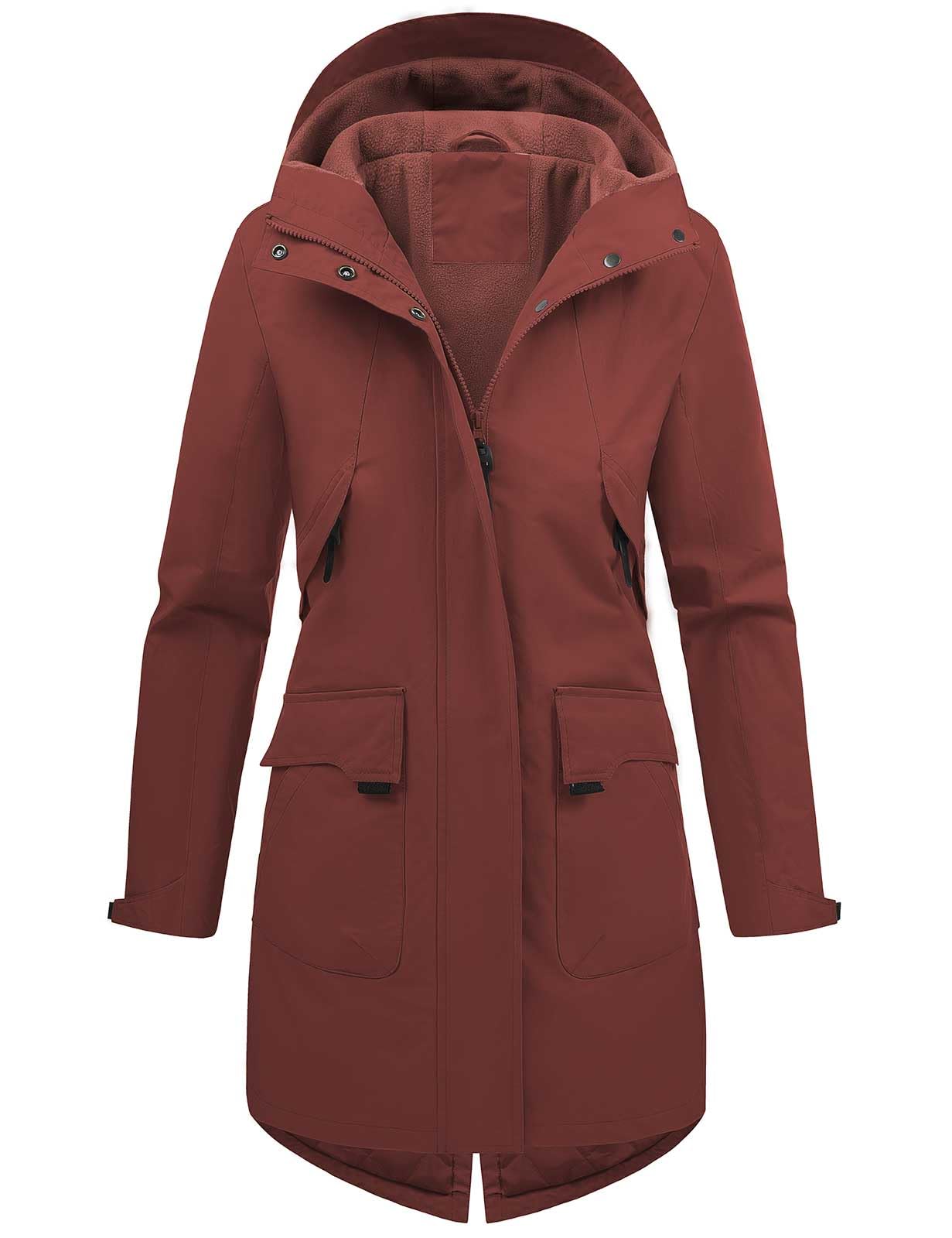 Vancavoo Lentejas voor dames, katoenen parka, elegant, casual, licht, jas met capuchon, winddicht, outdoorjas, Kaki, L