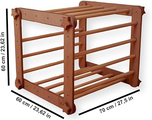 Miniatura 6 de Cubo de actividades Montessori plegable con rampa de escalera, cubo de escalada 9 en 1 transformable para niños pequeños y niños, cubo de escalada