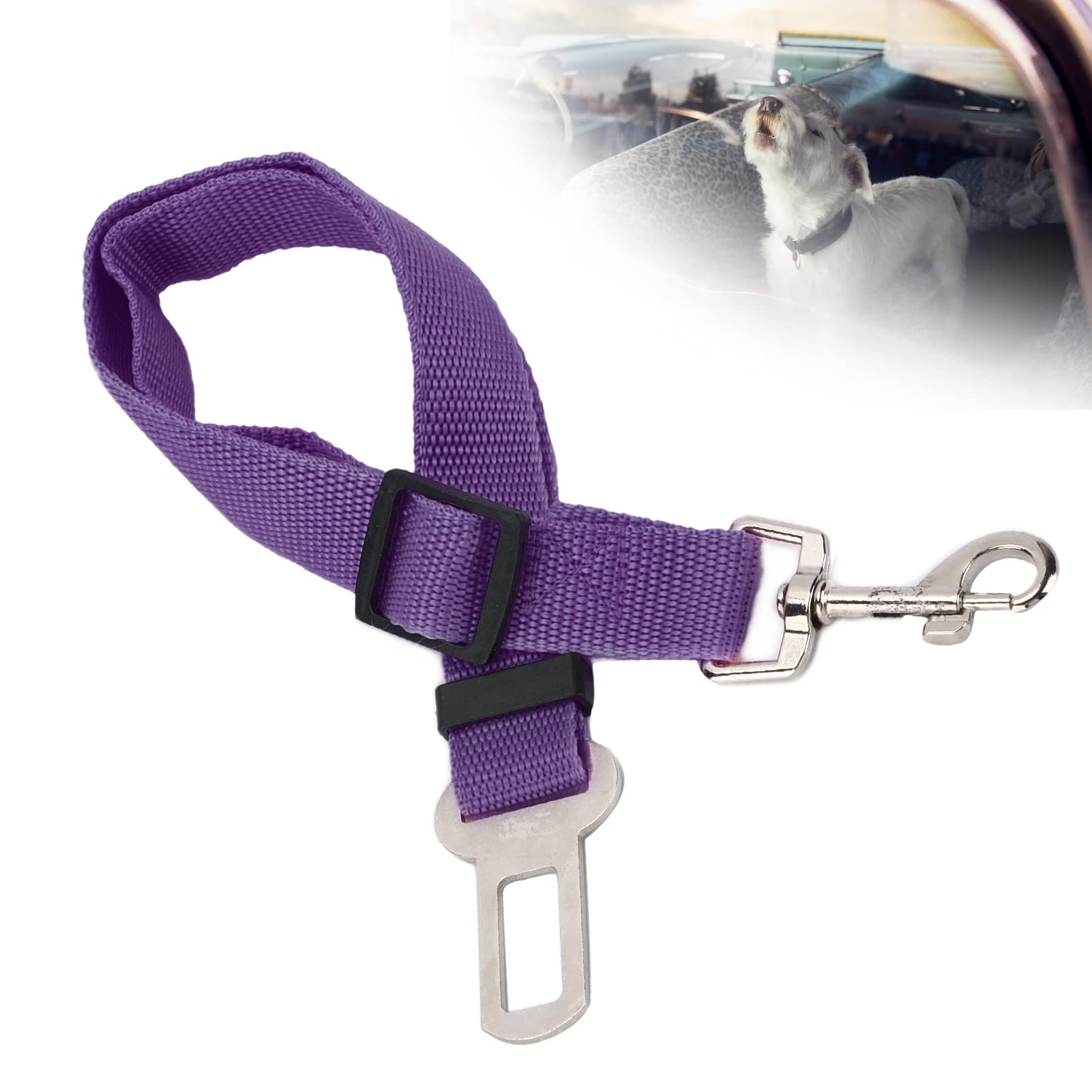 Harnais de sécurité pour chien, lot de 2, réglable, 63 cm, noir