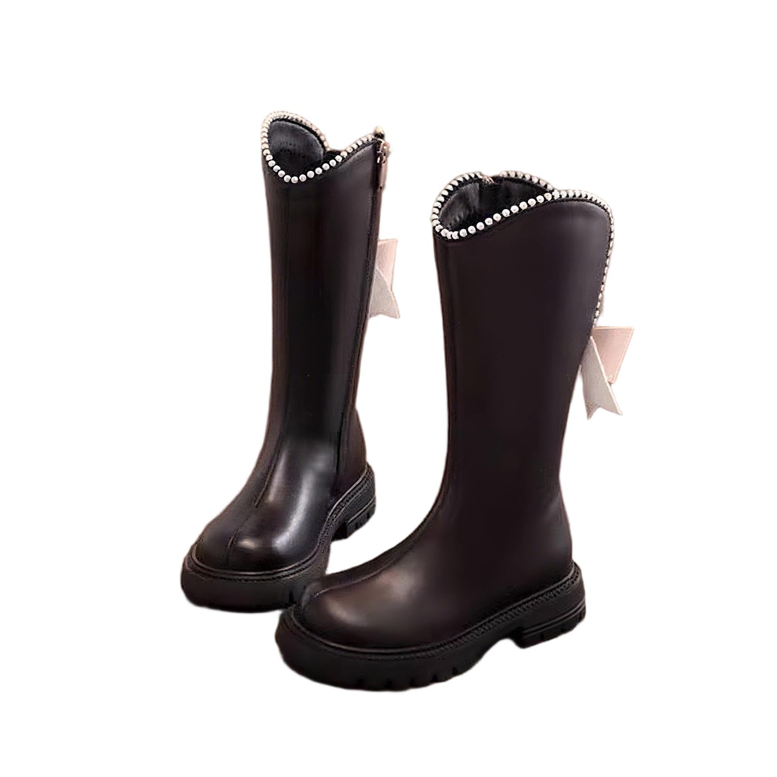 Mädchen Reitstiefel Perle Kinder Langschaft Stiefe Glitzer