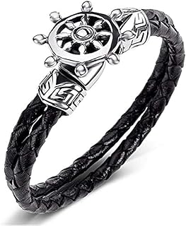 JewelOra PGS-1039 Leather Jewelry Bracelet For Men