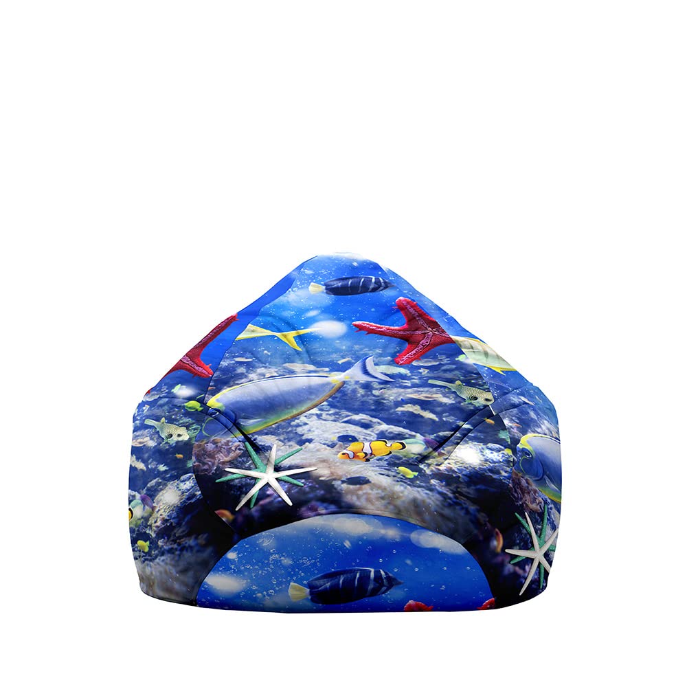 Mateju Pouf Poire Adulte Et Enfants, Vie Marine 3D Pouf Geant Chambre, Bean Bag Chair, Pour Grand Canapé, Chaise Longue Grande, Fauteuil De Salon Pour Intérieur Extérieur (L,étoile De Mer