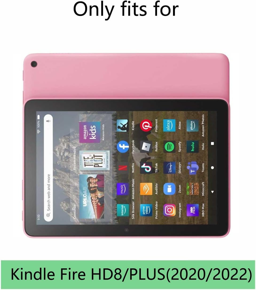 for Kindle Fire HD8 (2020/2022) Kids Girl Tablet Case Butterfly Wings Kickstand EVA Material Light Weight Shockproof Rugged Heavy Duty Kids Case for Kindle Fire HD8 Plus (2020/2022) (Pink)