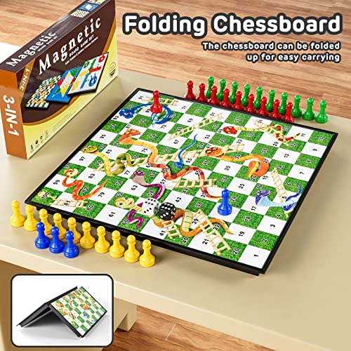 XQW 3 in 1 Classic Board Games Set for Kids Adults and