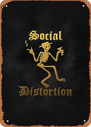Wanfst Póster de metal con texto en inglés Rock Music Social Distortion Fulerton, decoración de pared de 12 x 8 pulgadas disponible en Yaxa Peru