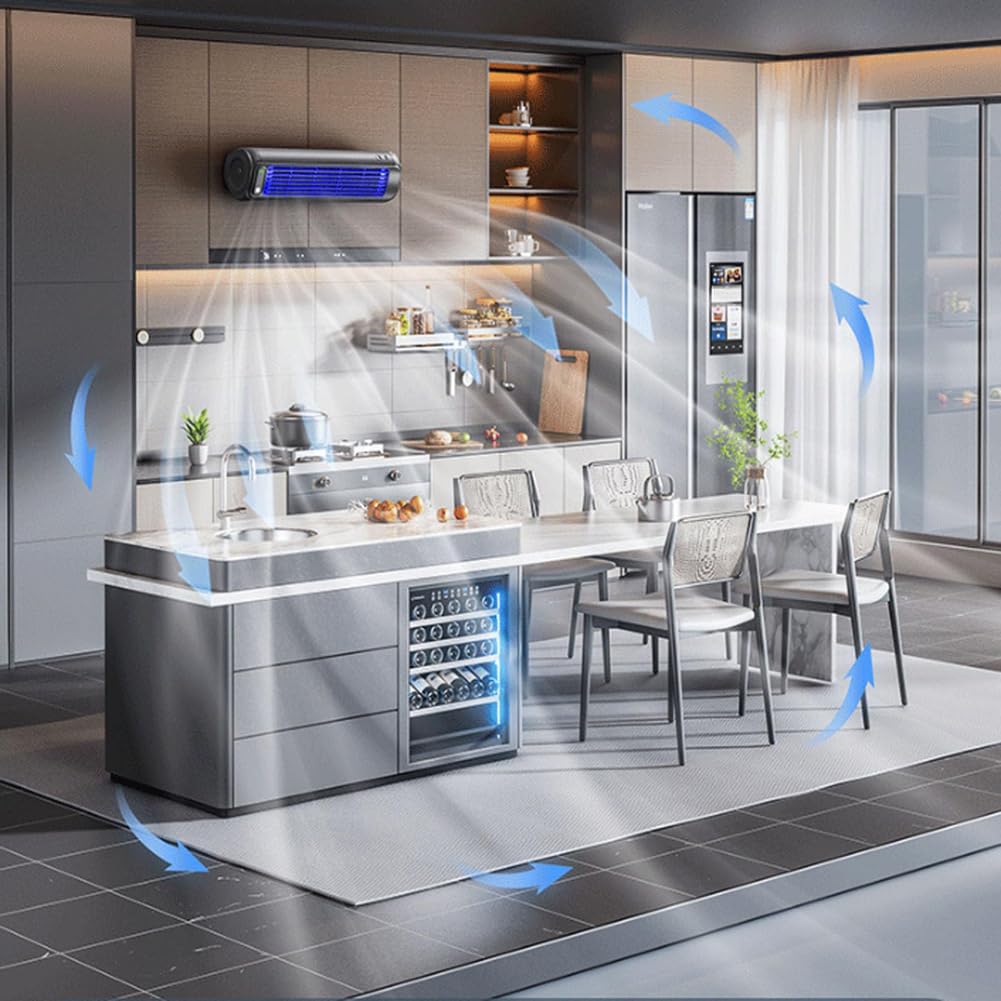 Climatizzatore 2025, Ventilatore A Torre da Tavolo Silenzioso, con 3 velocità/Touch Screen A LED/Ricarica USB/Senza Pale, per Camera Letto, Cucina, Ufficio