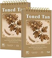 Vista 11 de Cuaderno de bocetos pequeño de 5.5 x 8.5 pulgadas, paquete de 2 mini blocs de bocetos en espiral superior, tapa dura pequeña, 100 hojas cada una