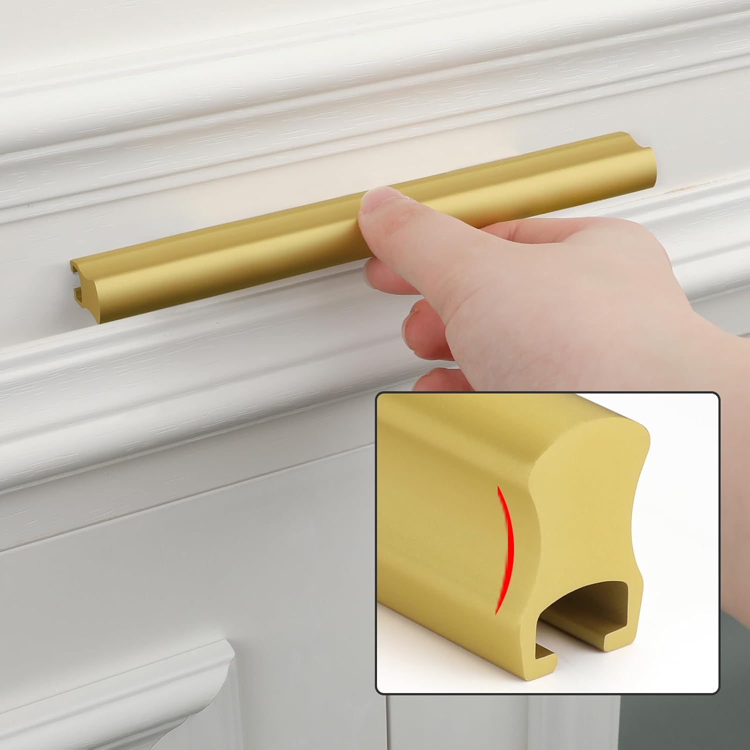 Peaha 10 Pack Adjustable Drawer Pulls Matte Gold Cabinet Handles 2in to 8.8in Hole Centers