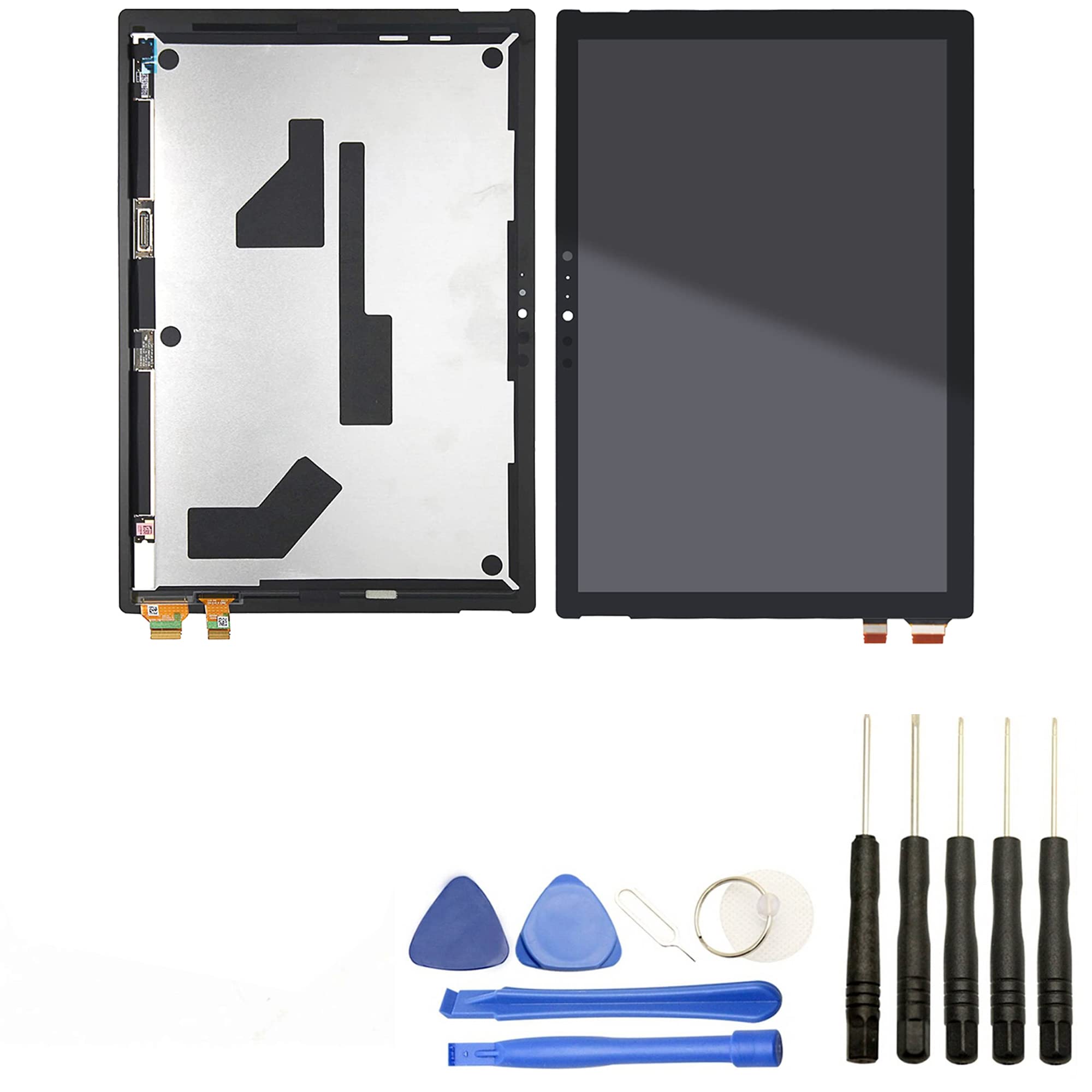Visiodirect® Ecran Complet: Vitre Tactile + Ecran LCD sur Compatible avec Microsoft Surface Pro 7 1866 Taille 12.3" Noir + Kit Outils