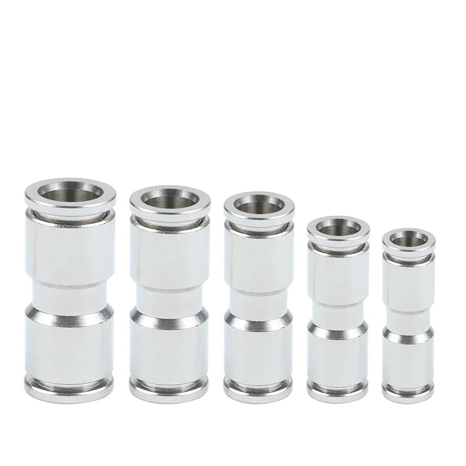 5 Pcs Metall Pneumatische Verbindung Luft Rohr Vernickelt Messing Fitting Rohr Armaturen Schlauch Anschluss PU 4-12mm Lot(PU10-10)