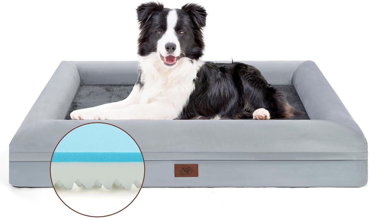 SongPuppy Dog Beds for Large Dogs, Grey Cooling Dog Bed