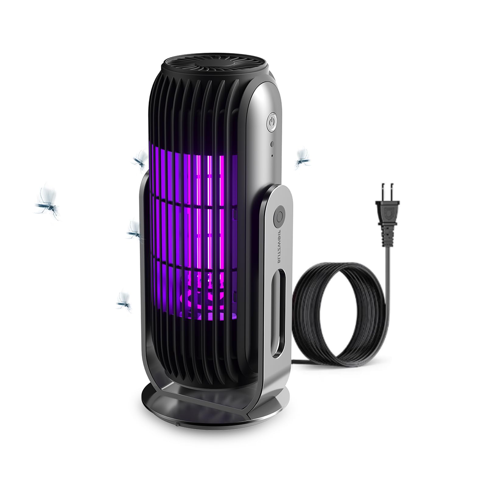 Bug Zapper Indoor Outdoor Moskito Zapper mit LED-Licht Effizient Auto On/Off Elektrischer Insektenvernichter Fliegende Falle Töten Motten/Mücken/Fliegen für Zuhause, Terrasse, Büro, Innenhof (Schwarz)