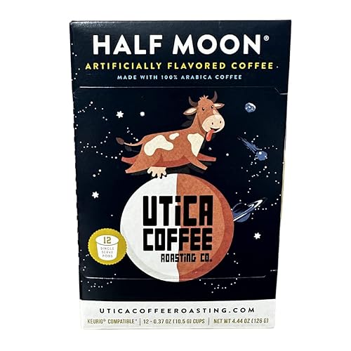 Utica Coffee Roasting Co Half Moon  Café molido de tostado medio con sabor especial  12 unidades 20 cápsulas compatibles