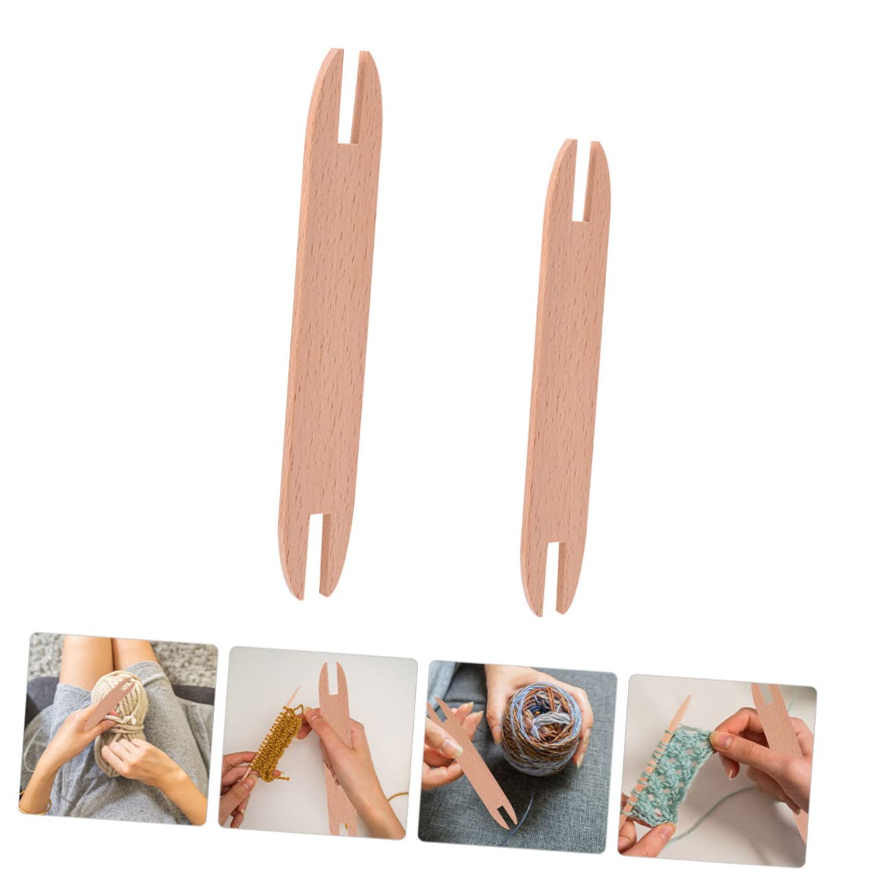 SEWACC 4 Sätze Pendeln Webstöcke Schiffchen Weben Strickstühle Strickwebstuhl Pullover Weben Schiffchen Braid Tool Strickset Werkzeug Stricknadeln Aus Holz Holzschiffchen 2 Stück * 4