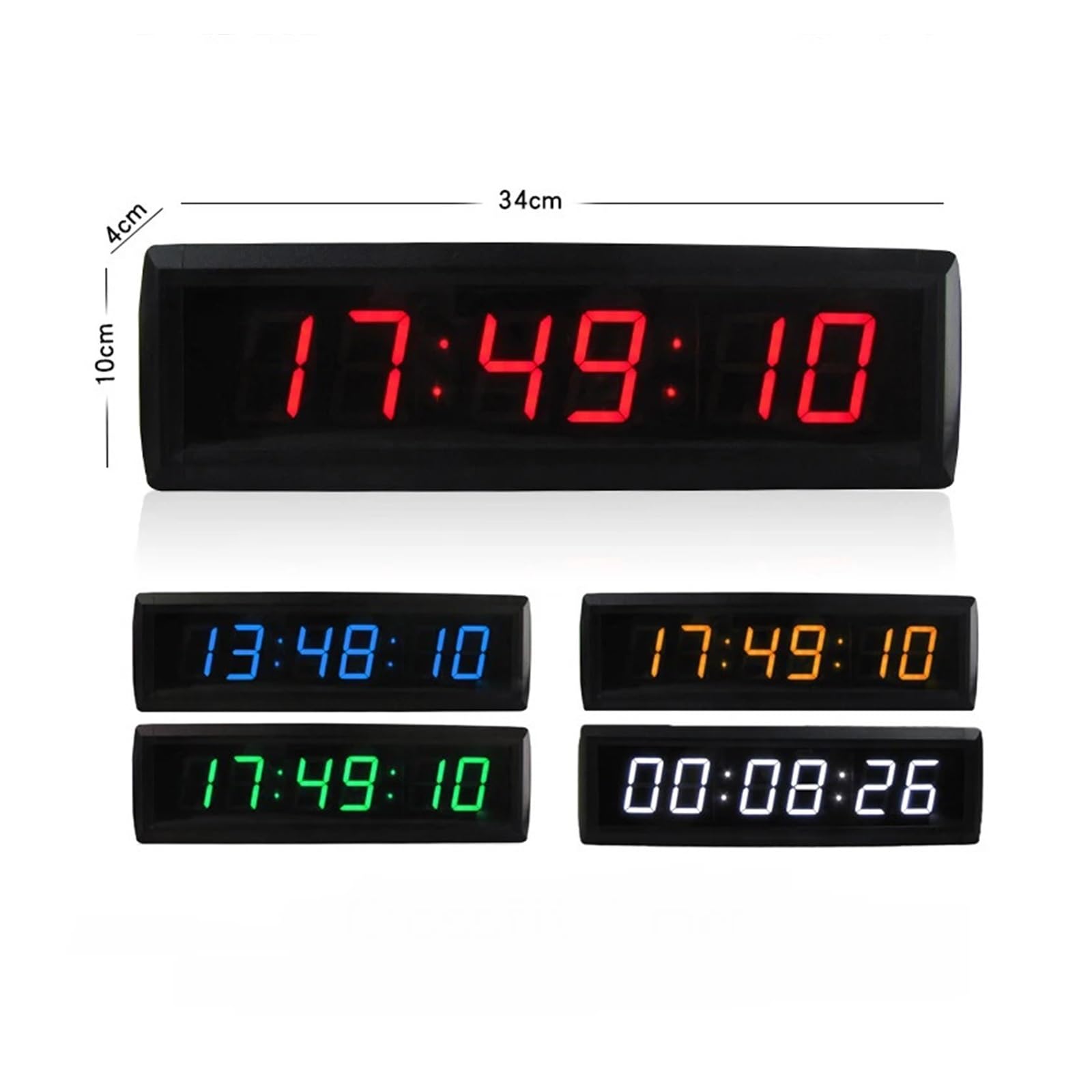 Timer palestra, Orologio con conto alla rovescia a LED, timer for riunioni digitale, orologio da interno montato a parete, 12, 24 ore, 1,8"(Blauw)