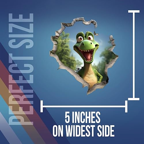 Miniatura 5 de Calcomanía de dinosaurio con agujero en la pared para niños, divertido agujero en la pared 3D broma autoadhesiva adhesiva adhesiva para despegar y