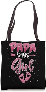 PAPA Says Girl Cute Family Gender Reveal 2024 Pregnancy Tote Bag