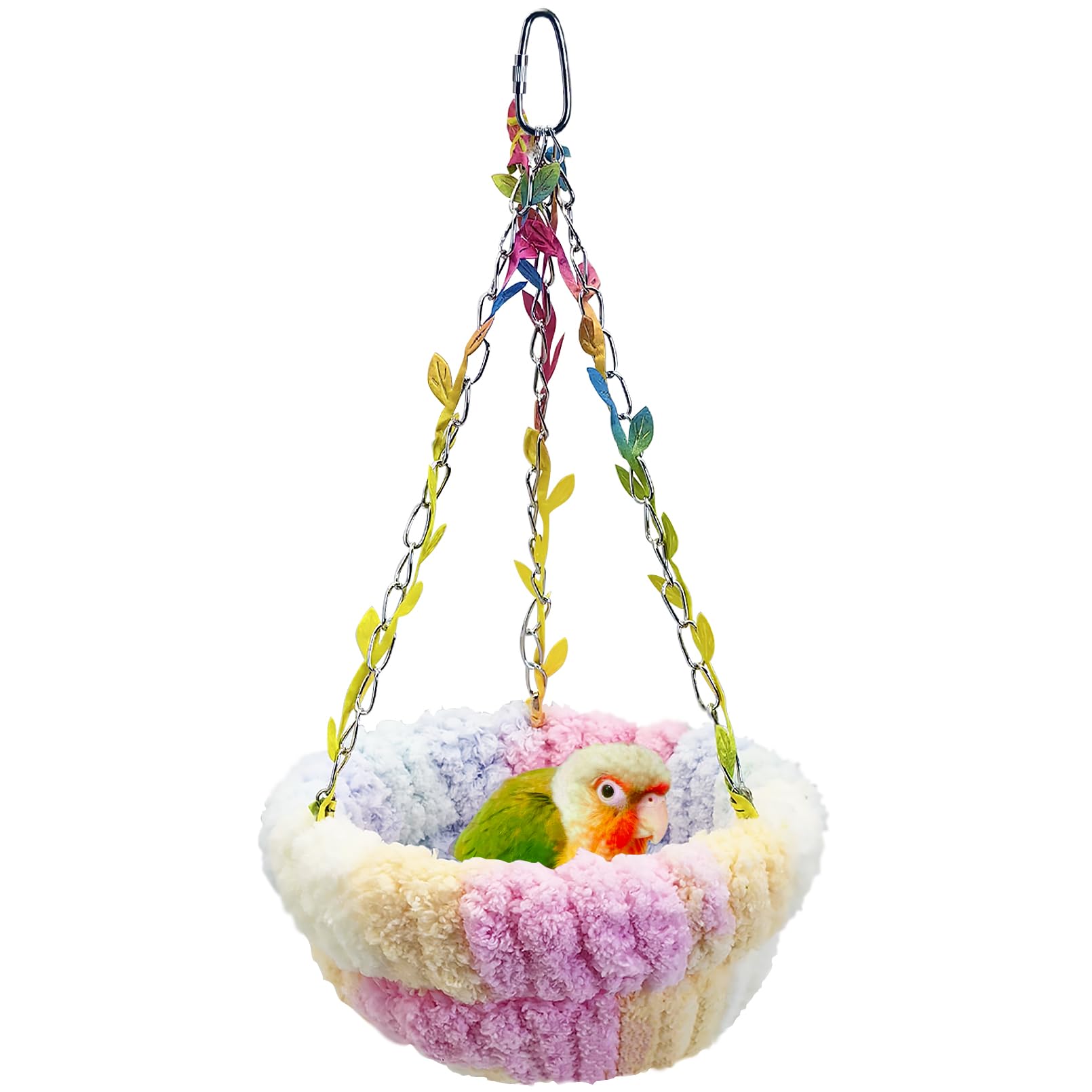 kathson kathon Hanging Bird Bed, Warm Bird Nest Hammock for Cage Pink