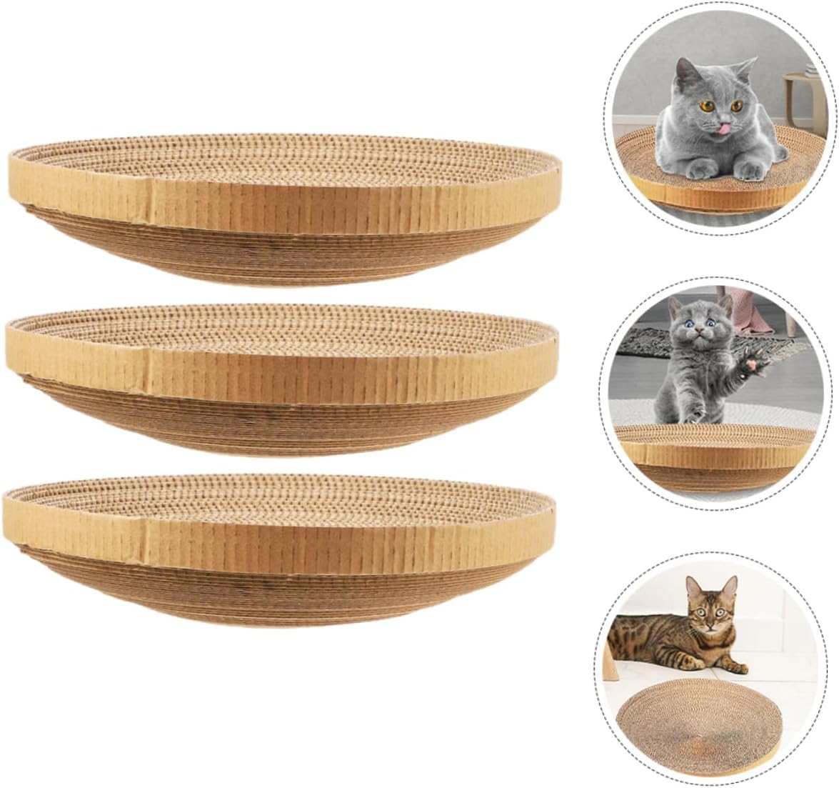 review 3pcs Cat Nest Corrugated Paper Replaceable Cat Scratcher Household Kitten Scratcher Floor Cat Scratcher Replace Cat Scratching Pad Cat Scratch Pad Board Cat Funny Scratcher