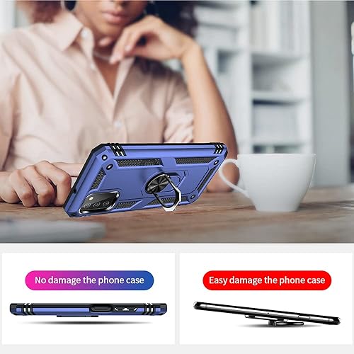 Miniatura 3 de Funda para teléfono Samsung Galaxy A03s, Galaxy A03s con protector de pantalla HD, grado militar de 16 pies a prueba de caídas, anillo protector a