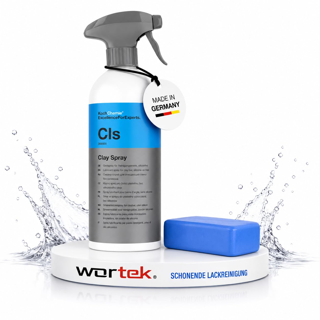 Koch Chemie Kit d'argile de Nettoyage pour Un Nettoyage en Douceur de la Peinture, 100 g, Spray lubrifiant pour pâte de Nettoyage 0,5 l