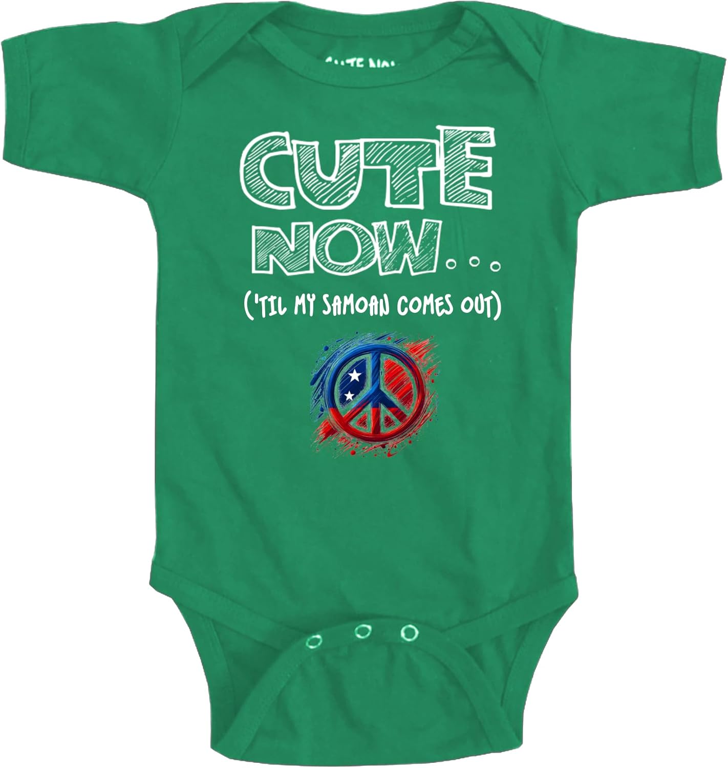 Cute Now... 'Til My Samoan Comes Out - Samoa Flag Peace Bodysuit - Cotton Infant Baby Clothes
