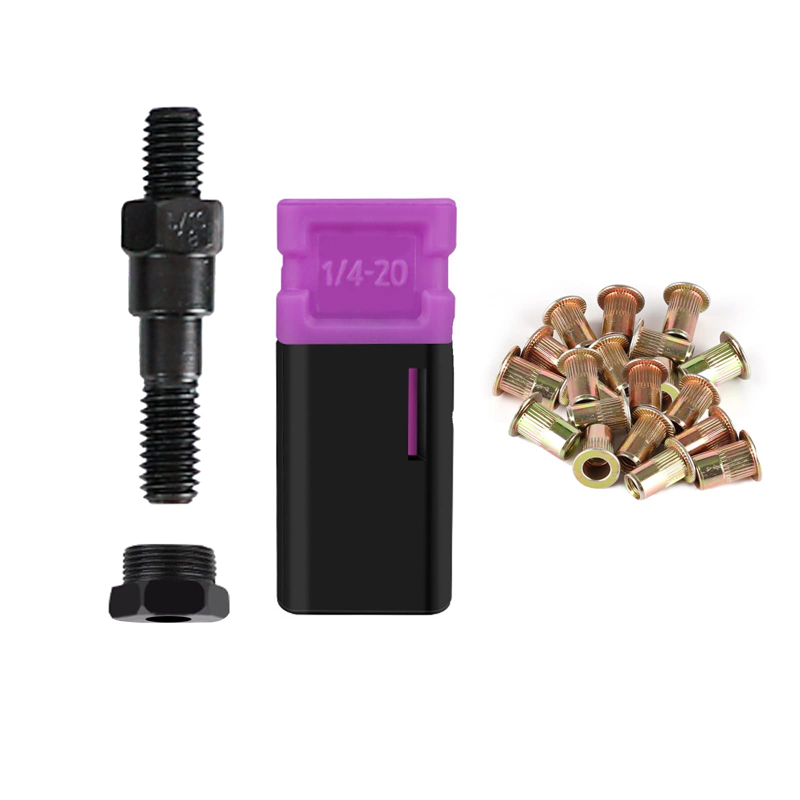 Rivet Nut Tool Rivnuts Nutserts 1/4-20 & 20 Rivet Nut Kit NT600, NT700 & NT800, Rivnut Tool 607, 1442 & 1443B Swap Spare Parts, Nutsert Kit Accessories