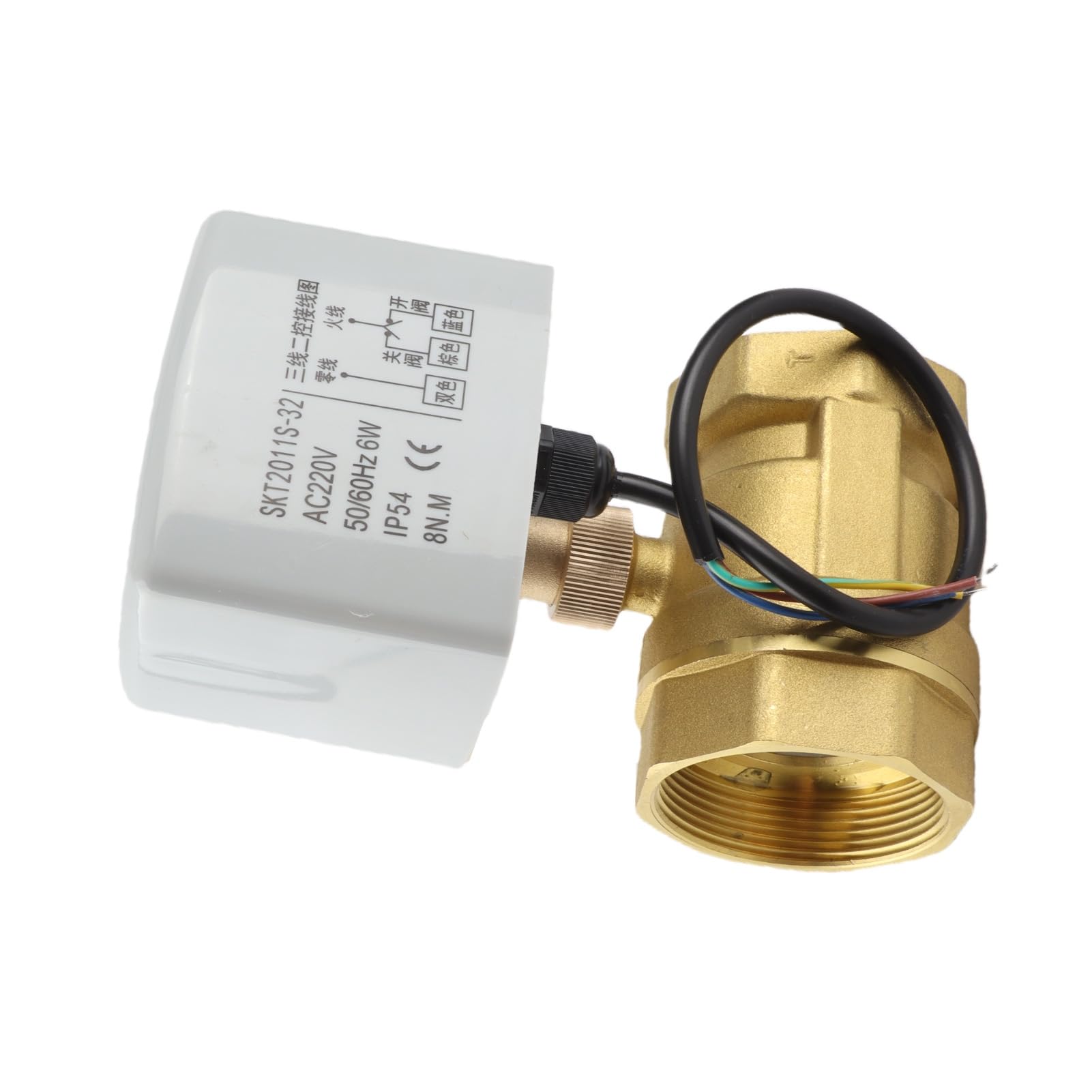 Valvola a Sfera Motorizzata, AC 220V DN50 Valvola a Sfera Motorizzata Elettrica in Ottone a 2 vie 2"a 3 pollici