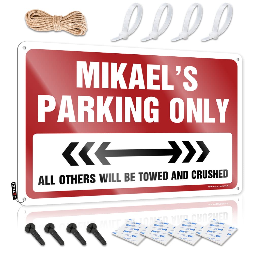 KRAZMURONGD Funny Tin Sign Mikael'S Parking Only Tin Sign Boys Room Decor Teenager Wall Signs(30X40CM)