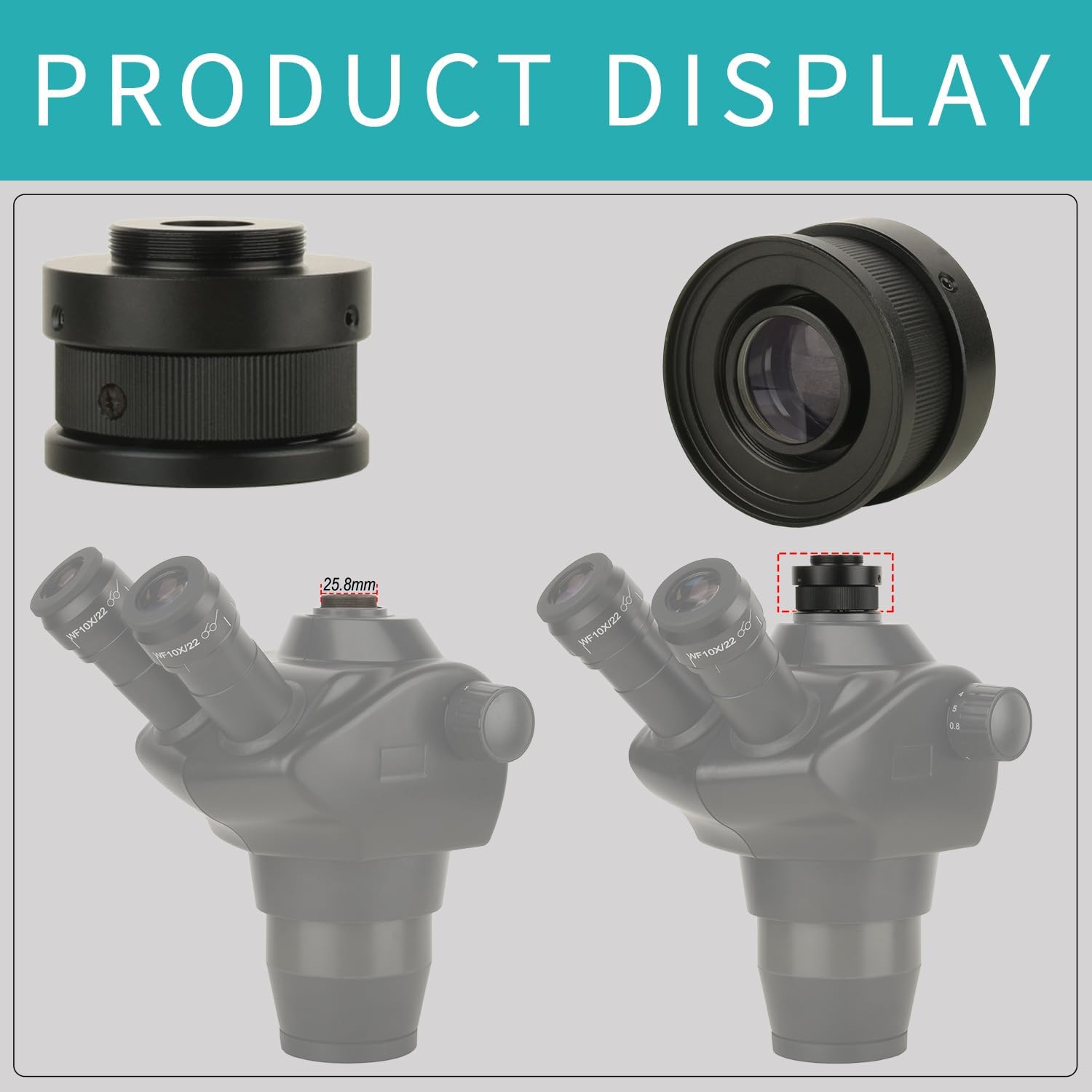 0.4X Microscope Interface Adjustable Focal Length 25.8mm Microscope Mounting Interface
