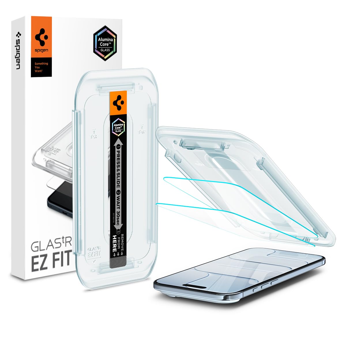 Spigen Glas.tR EZ Fit Schutzfolie kompatibel mit iPhone Air, 2 Stück, Kratzfest, inklusive Installationskit, Kristallklar, 9H Härte Folie