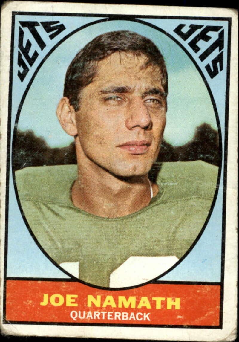 1967 Topps Football Series 2#98 Joe Namath New York Jets Poor Condition Set Break 1 (See Scan for Actual NFL Trading Card you will receive)