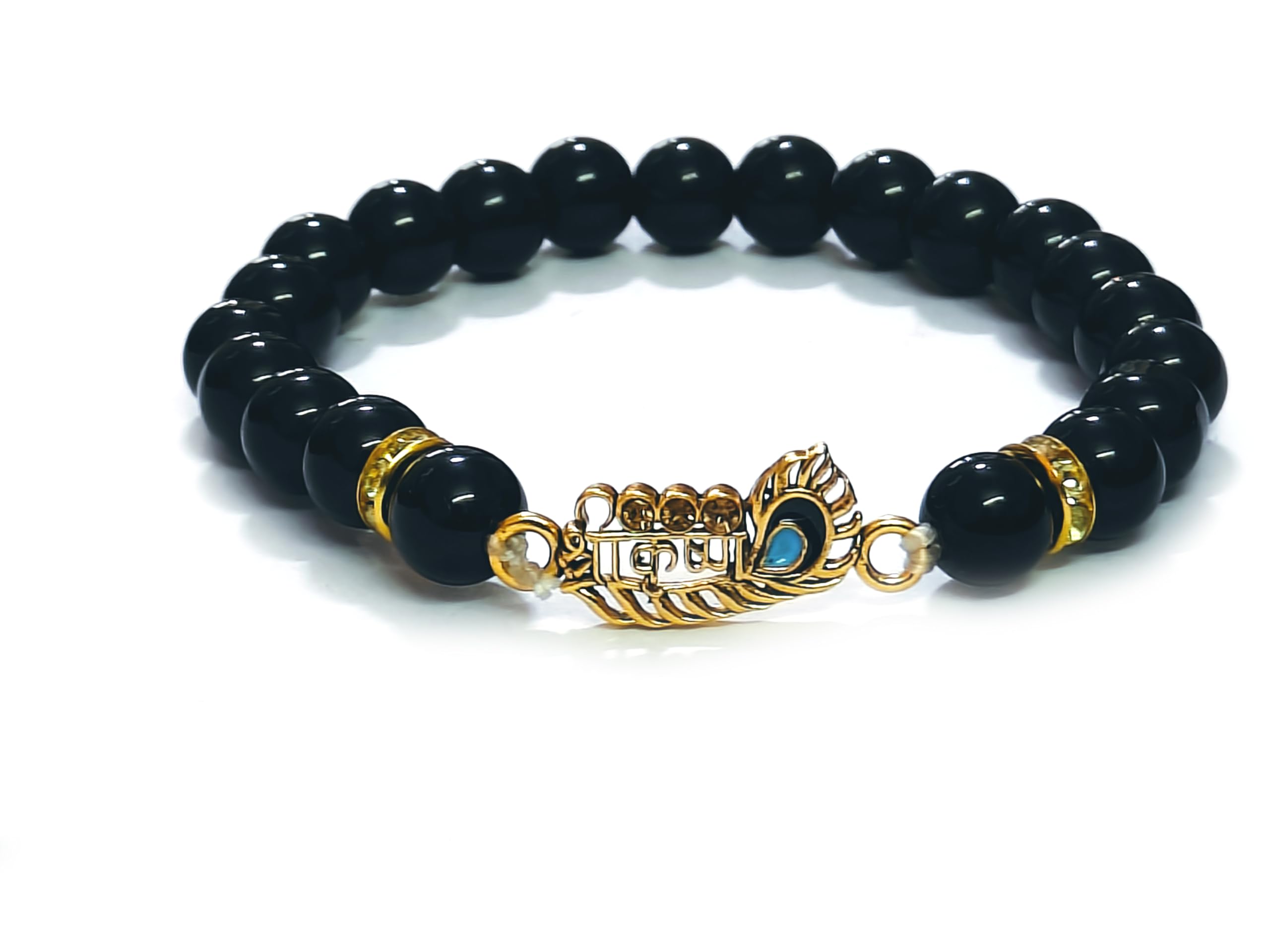 ASTROGHAR Shri Krishna Ji Black Crystal Bracelet